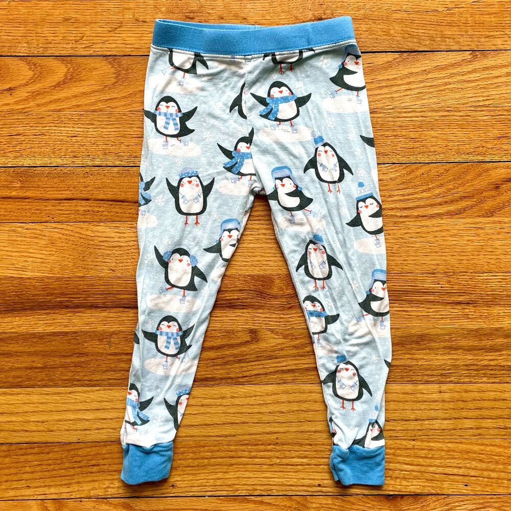 Little Sleepies Blue Ice Skating Penguins Pajama Bottoms Size 18-24 Month